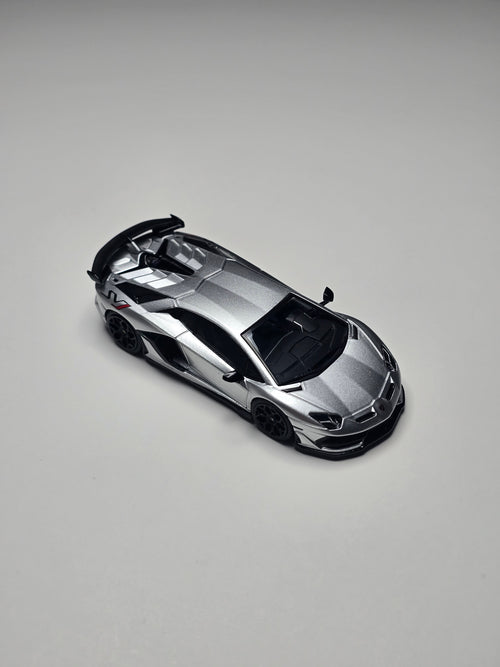HH Toys 1/64 Silver Lamborghini Aventador SVJ [2026 Tokyo Auto Salon]