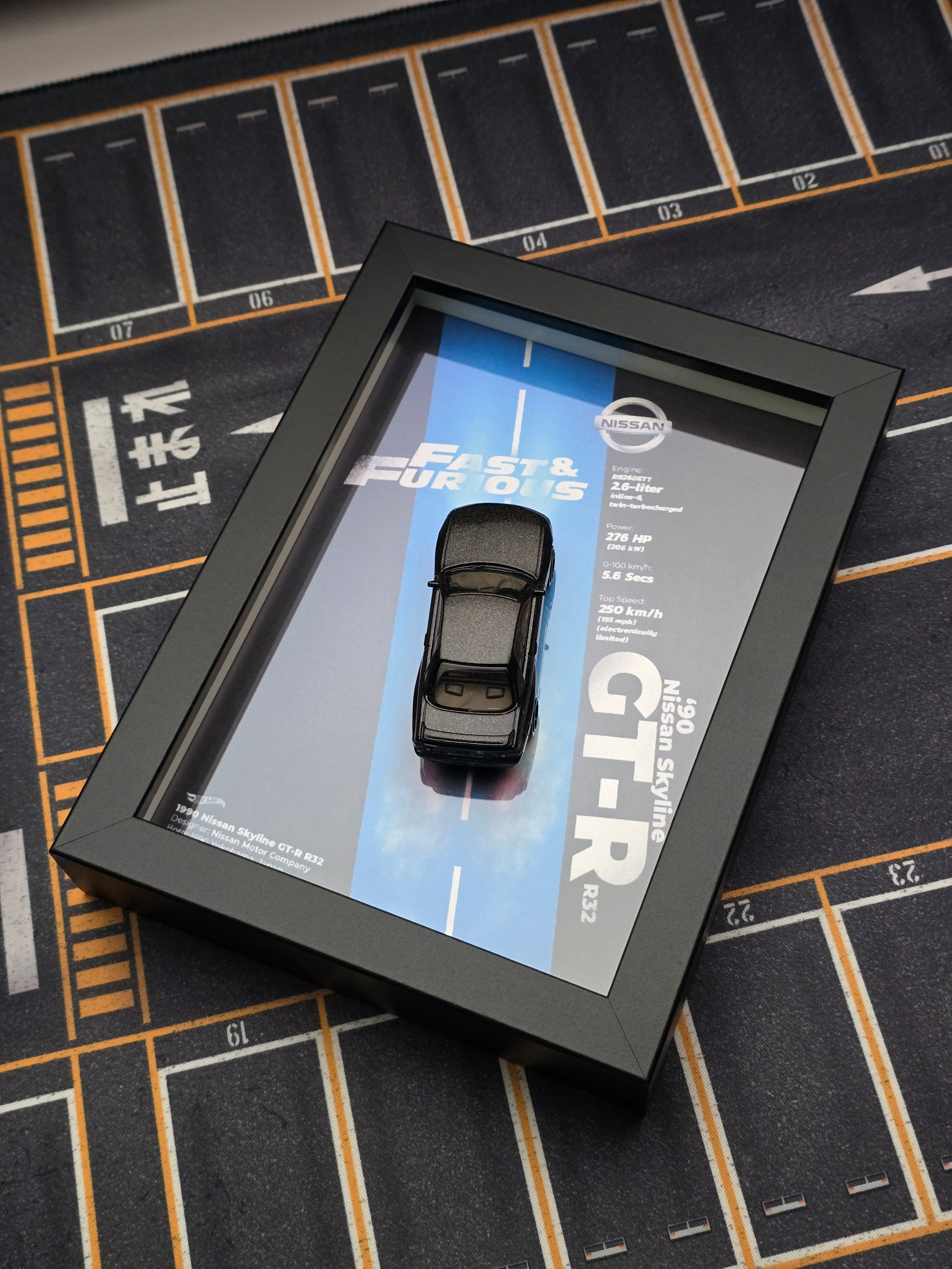 Nissan Skyline GT-R R32 Framed Display [Blue]